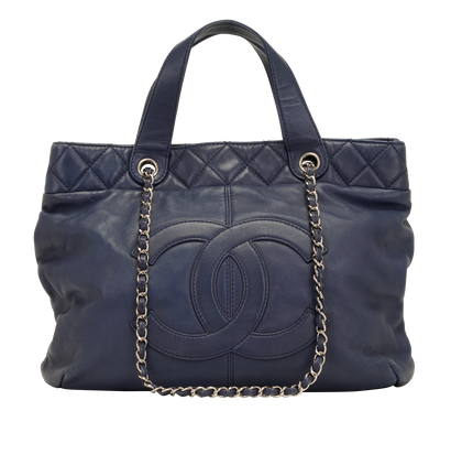 Trianon Tote, &pound;1,700, Handbags, Navy, Leather, Front view